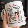 Dear Mom Side By Side Or Miles Apart Cityscape And Hearts Design - Personalized Custom Coffee Mug - MOM135_MG