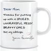 Dear Mom Thanks For Putting Up With My Siblings Funny Coffee Mug, Gift for Mom from Daughter Son Kids, Birthday Gift