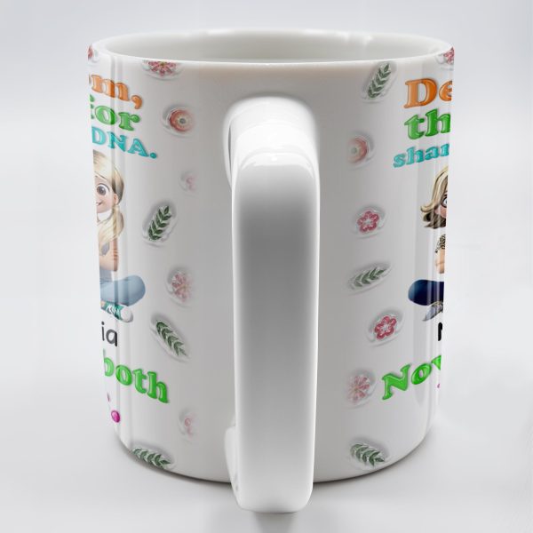 Dear Mom, Thanks For Sharing Your DNA, Flowers And Cartoon Characters - Personalized Custom Coffee Mug - MOM105_MG