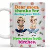 Dear Mom, Thanks For Sharing Your DNA, Flowers And Cartoon Characters - Personalized Custom Coffee Mug - MOM105_MG