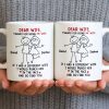 Dear Wife Thanks For Being My Wife, Stick Figures And Hearts - Personalized Custom Coffee Mug - WIF059_MG