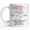 Dear Wife Thanks For Being My Wife, Stick Figures And Hearts - Personalized Custom Coffee Mug - WIF059_MG