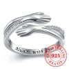 Delicate Adjustable 925 Sterling Silver Ring with Cubic Zirconia