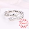 Delicate Adjustable 925 Sterling Silver Ring with Cubic Zirconia