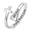 Delicate Adjustable 925 Sterling Silver Ring with Cubic Zirconia