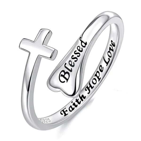 Delicate Adjustable 925 Sterling Silver Ring with Cubic Zirconia
