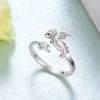 Delicate Adjustable 925 Sterling Silver Ring with Cubic Zirconia