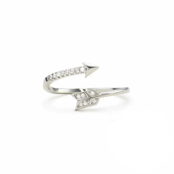 Delicate Adjustable 925 Sterling Silver Ring with Cubic Zirconia