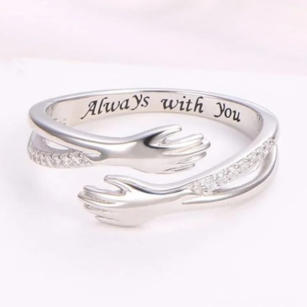 Delicate Adjustable 925 Sterling Silver Ring with Cubic Zirconia