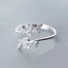 Delicate Adjustable 925 Sterling Silver Ring with Cubic Zirconia