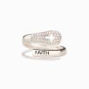 Delicate Adjustable 925 Sterling Silver Ring with Cubic Zirconia
