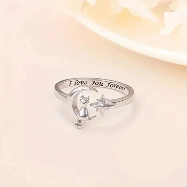 Delicate Adjustable 925 Sterling Silver Ring with Cubic Zirconia