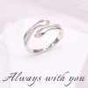 Delicate Adjustable 925 Sterling Silver Ring with Cubic Zirconia