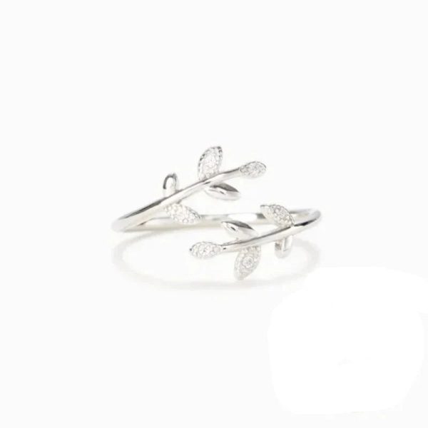 Delicate Adjustable 925 Sterling Silver Ring with Cubic Zirconia