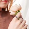 Delicate Adjustable 925 Sterling Silver Ring with Cubic Zirconia