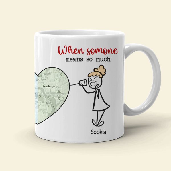 Distance Means So Little - Personalized Couple Mug Set - Gift For Couple