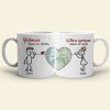 Distance Means So Little - Personalized Couple Mug Set - Gift For Couple