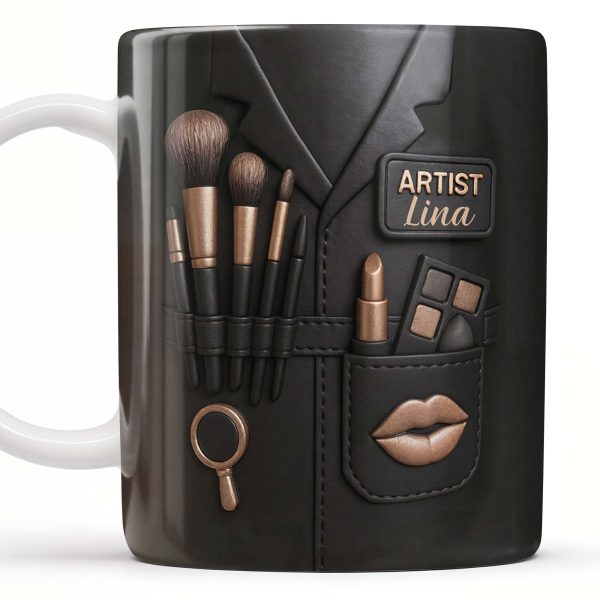 Dive Into The Art World, Makeup Brushes, Lipstick and Eye Shadow Palette - Personalized Custom Coffee Mug - FAM341_MG