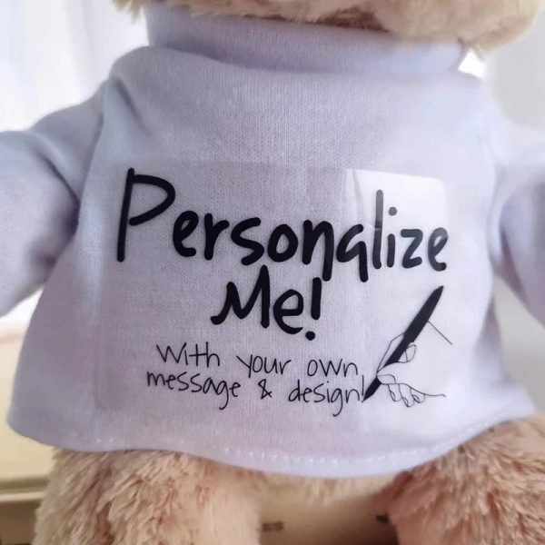 DIY Teddy Bear with Blank White T Shirt 11 Inch