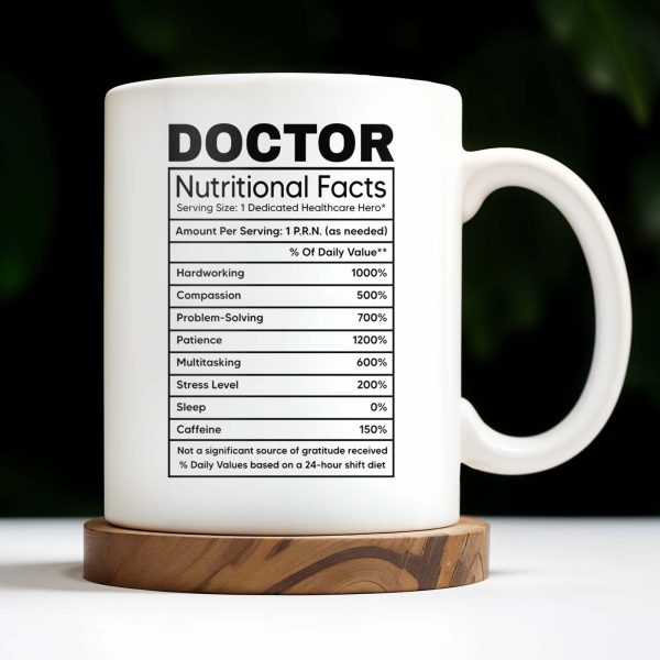 DOCTOR Nutritional Facts, Dedicated Healthcare Hero, Nutritional Label - Personalized Custom Coffee Mug - GRAD279_MG