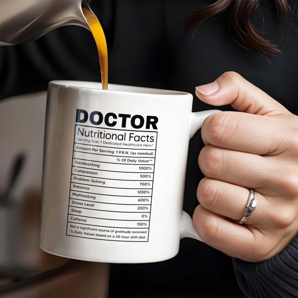 DOCTOR Nutritional Facts, Dedicated Healthcare Hero, Nutritional Label - Personalized Custom Coffee Mug - GRAD279_MG