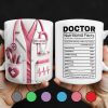 Doctor Nutritional Facts, Hardworking, Compassion, Problem-Solving, Medical Coat and Stethoscope - Personalized Custom Coffee Mug - DOC009_MG
