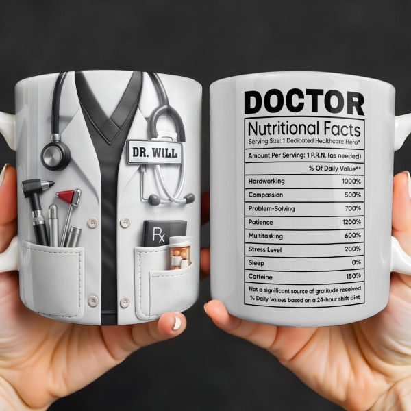 Doctor Nutritional Facts Medical Appreciation - Personalized Custom Coffee Mug - DOC095_MG