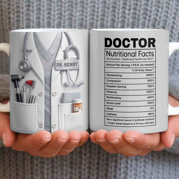 Doctor Nutritional Facts Medical Appreciation - Personalized Custom Coffee Mug - DOC095_MG