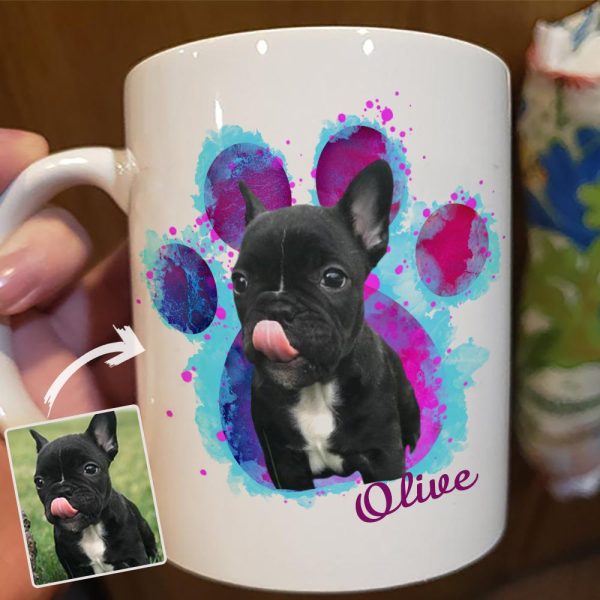 Dog Cat Galaxy Paw Print Photo Dog Coffee Mug