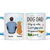 Dog Dad Back View Man & Sitting Dog Personalized Mug