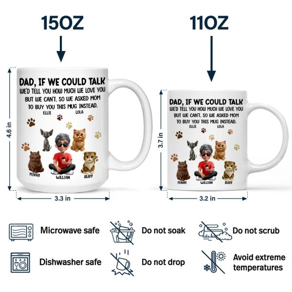 Dog Dad Cat Dad If I Could Talk - Personalized Mug