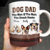 Dog Dad The Man The Myth The Snack Dealer, Dogs and Paw Prints - Personalized Custom Coffee Mug - DOG047_MG