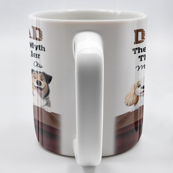 Dog Dad The Man The Myth The Snack Dealer, Dogs and Paw Prints - Personalized Custom Coffee Mug - DOG047_MG