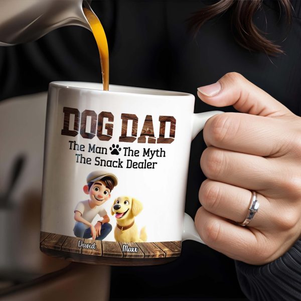 Dog Dad The Man The Myth The Snack Dealer Mug - Personalized Custom Coffee Mug - DOG019_MG