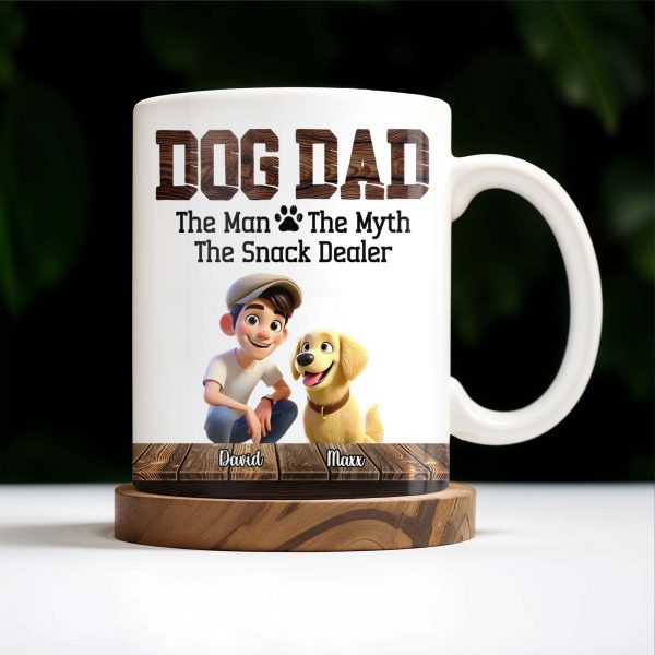 Dog Dad The Man The Myth The Snack Dealer Mug - Personalized Custom Coffee Mug - DOG019_MG