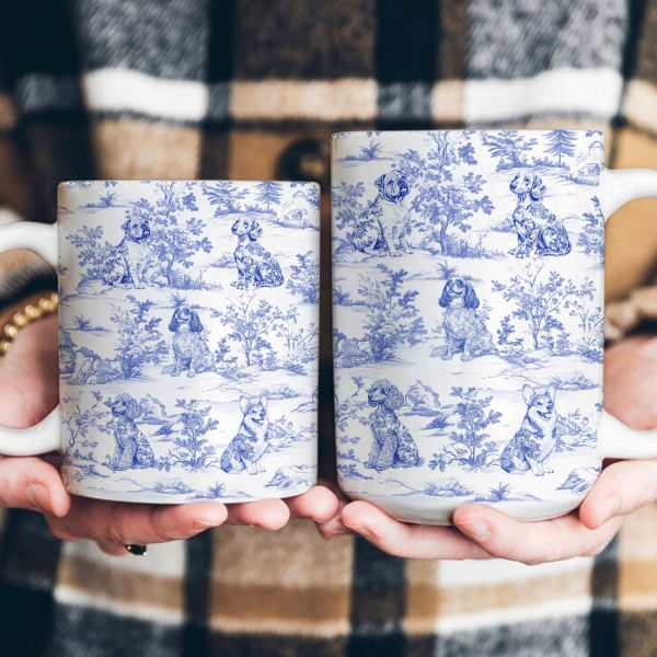Dog Lover Toile De Jouy French Style - Personalized Mug