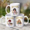 Dog Mom Floral Circle Gift Personalized Mug