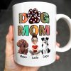 Dog Mom, Paw Print and Dogs - Personalized Custom Coffee Mug - DOG028_MG