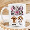 Dog Mom Pink Coquette Personalized 3D Inflated Mug, Watercolor Cute Dog, Gift for Dog Moms