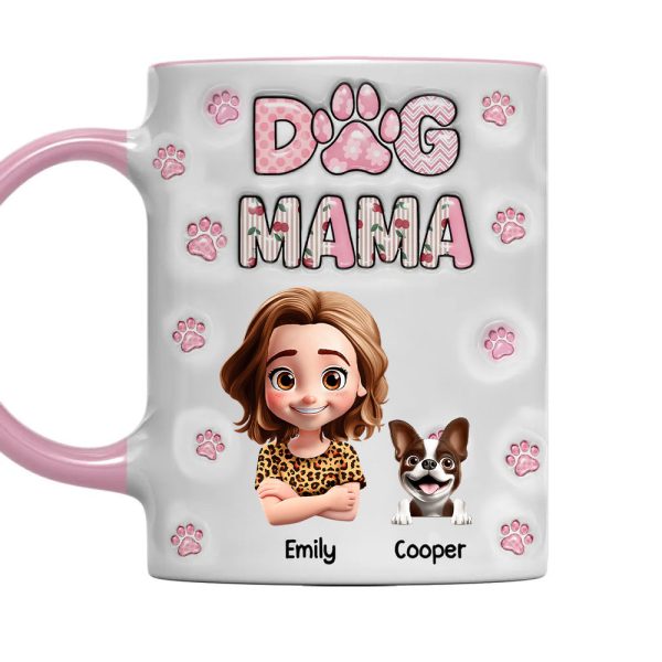 Dog Mom With Cherry - Personalized Custom 3D Inflated Effect Accent Mug - Gift For Her, Pet Lover | CLP16.V3 HH01