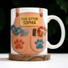 Dog Sitter Customizable Name With Paw Prints And Pet Care Essentials - Personalized Custom Coffee Mug - JBS014_MG