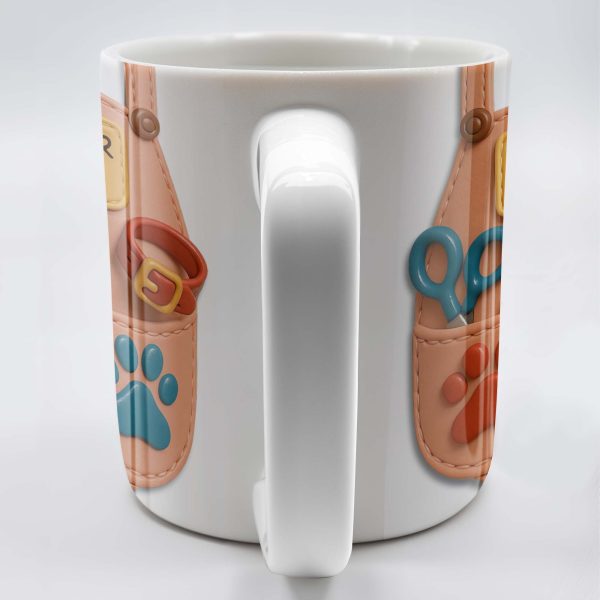 Dog Sitter Customizable Name With Paw Prints And Pet Care Essentials - Personalized Custom Coffee Mug - JBS014_MG