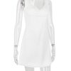 Doily Strap Cupped V-neck Mini Dress