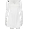 Doily Strap Cupped V-neck Mini Dress