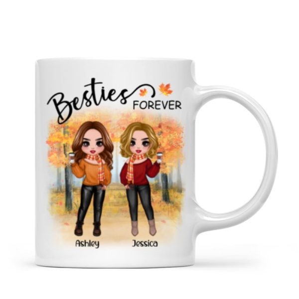 Doll Best Friends Besties Standing Fall Season Personalized Mug (11oz)