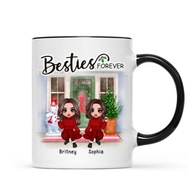 Doll Best Friends Sisters Christmas Front Door Personalized Mug