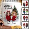 Doll Besties Best Friends Sitting Beside Christmas Tree Personalized Mug