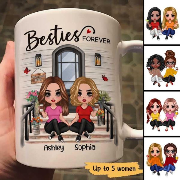 Doll Besties Sisters Front Porch Personalized Mug