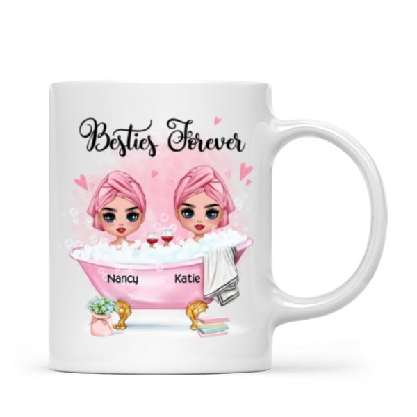 Doll Besties Sisters In The Bathtub Personalized Mug