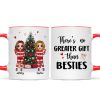 Doll Besties Standing Beside Christmas Tree Personalized Mug